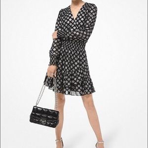 Metallic Dot Ruffled Dress